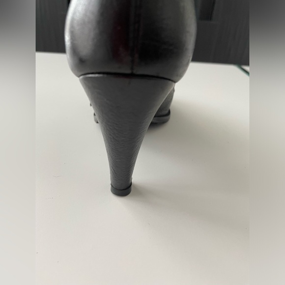 BURBERRY BLACK LEATHER HIGH HEELS EU38 US8 - Picture 6 of 16